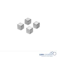 Set magneti cubici argento metallizzato 10 mm